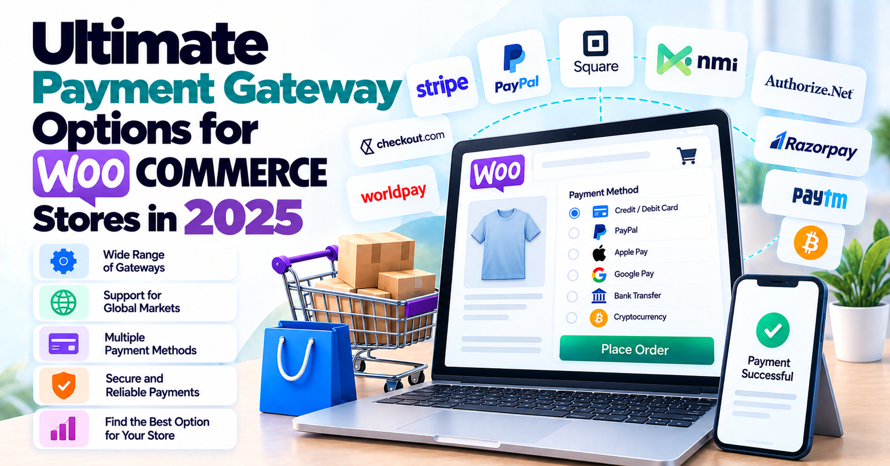 Ultimate Payment Gateway Options For WooCommerce Stores In 2025 — WooCommerce payment infographic