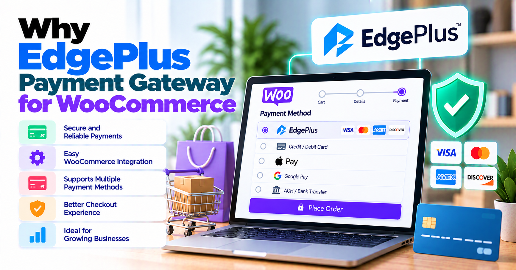 Why EdgePlus merchants should choose a maintained WooCommerce payment gateway plugin — WooCommerce payment infographic