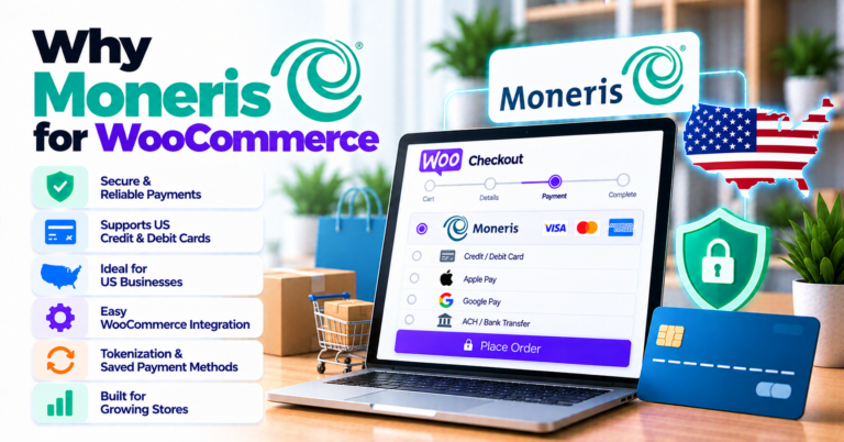 Why Moneris US eSELECTplus merchants should choose a maintained WooCommerce payment gateway plugin — WooCommerce payment infographic