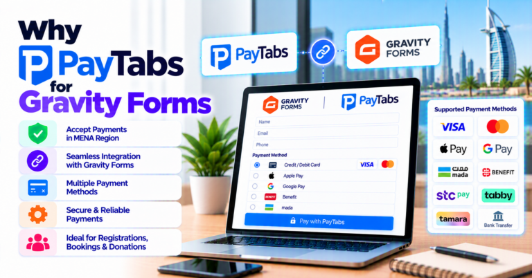 Why buy PayTabs for Gravity Forms (GCC & MENA merchants) — WooCommerce payment infographic