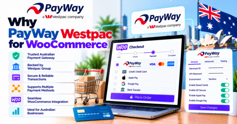 Why PayWay API (Westpac) merchants should choose a maintained WooCommerce payment gateway plugin — WooCommerce payment infographic