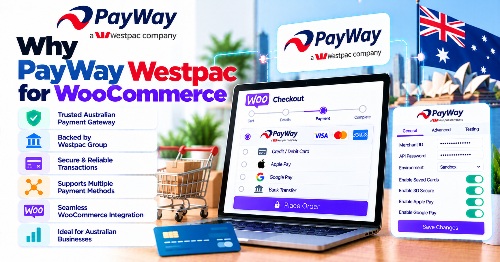 Why PayWay API (Westpac) merchants should choose a maintained WooCommerce payment gateway plugin — WooCommerce payment infographic
