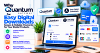 Why buy Quantum Gateway for Easy Digital Downloads: US gateway plugin for digital merchants — WooCommerce payment infographic