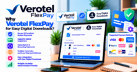 Why buy Verotel FlexPay for Easy Digital Downloads: hosted checkout for digital merchants — WooCommerce payment infographic