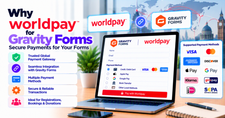 Why buy Worldpay for Gravity Forms (global & enterprise merchants) — WooCommerce payment infographic
