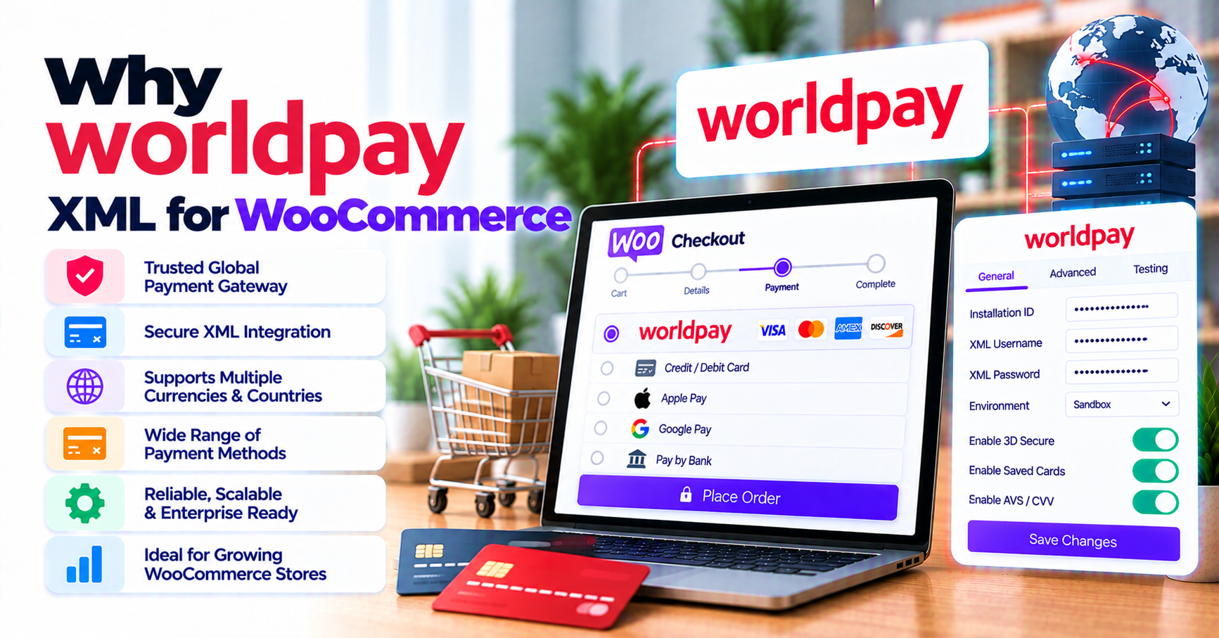 Why Worldpay XML Direct merchants should choose a maintained WooCommerce payment gateway plugin — WooCommerce payment infographic