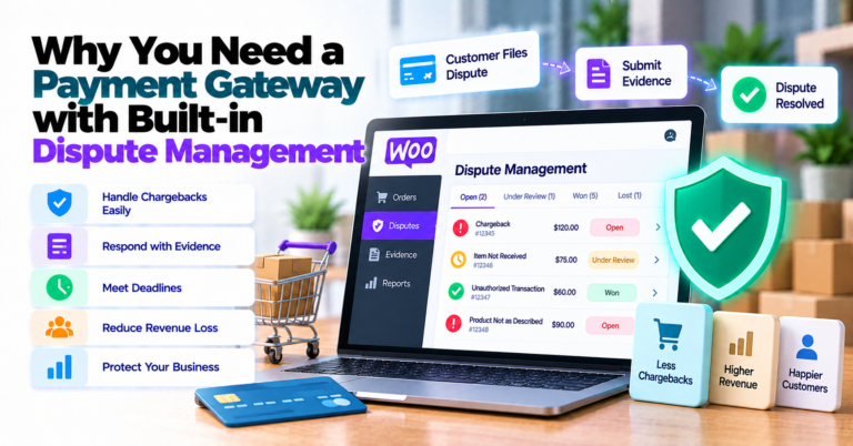 Why You Need A Payment Gateway With Built-in Dispute Management — WooCommerce payment infographic
