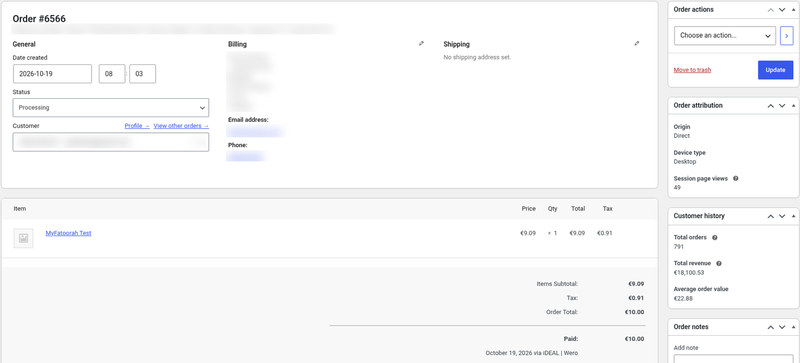 WooCommerce order in Processing after a MultiSafepay payment WooCommerce order in Processing after a MultiSafepay payment
