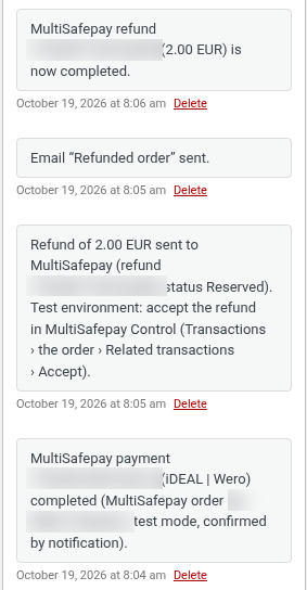 Reserved MultiSafepay refund followed by the automatic "now completed" note Reserved MultiSafepay refund followed by the automatic "now completed" note