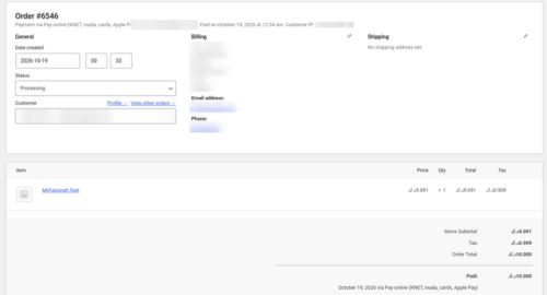 WooCommerce order in Processing after a MyFatoorah payment