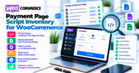 WooCommerce payment-page script workflow from browser observation and authorization through integrity evidence, change monitoring, and alert response.