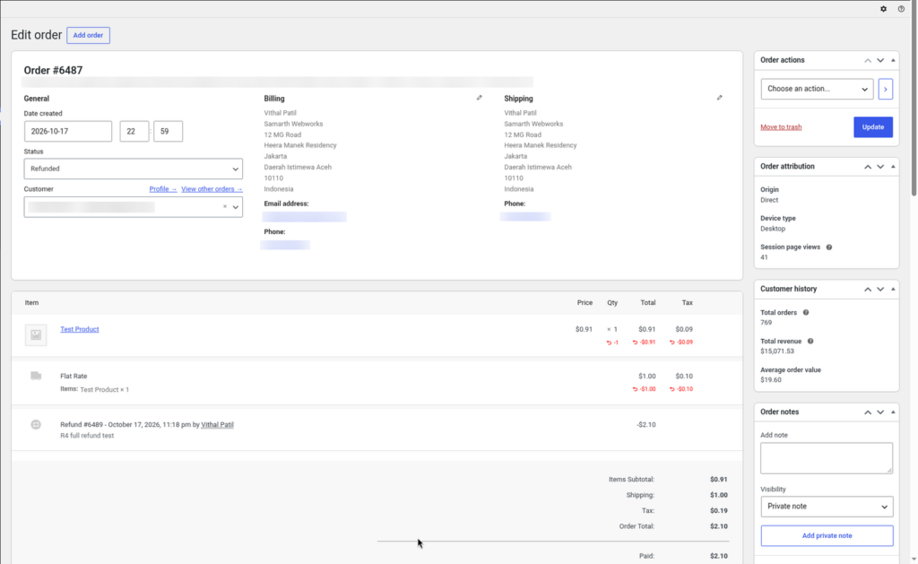 WooCommerce order fully refunded through Revolut