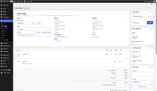 WooCommerce order set to Processing automatically after the Xendit payment