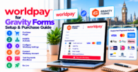 Worldpay for Gravity Forms — setup, test environment, and purchase — WooCommerce payment infographic